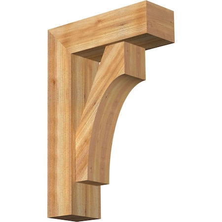 Westlake Block Rough Sawn Bracket w/ Offset Brace, Western Red Cedar, 8"W x 24"D x 36"H
